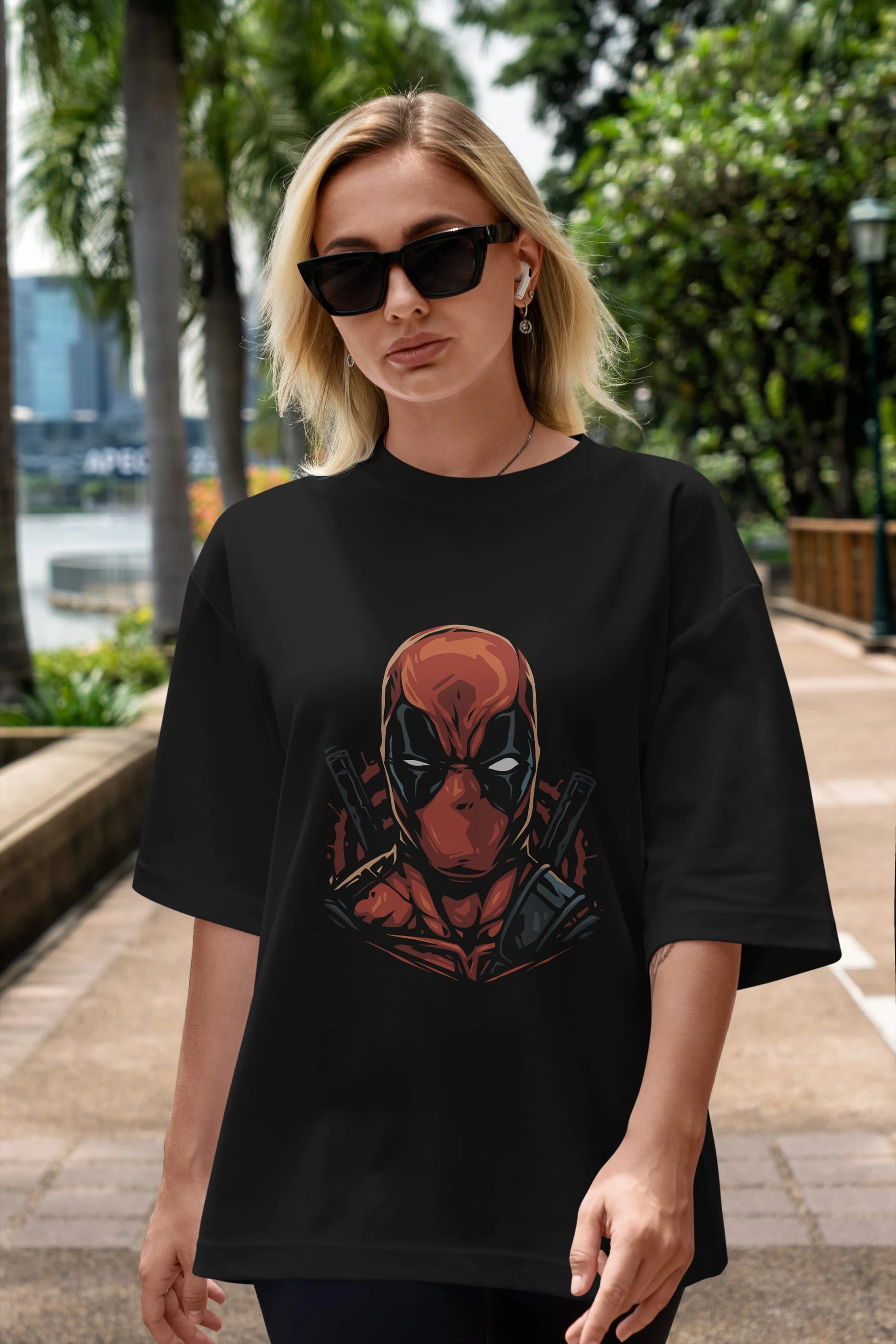 Deadpool (10) Ön Baskılı Oversize t-shirt Erkek Kadın Unisex %100 Pamuk Bisiklet Yaka tişort