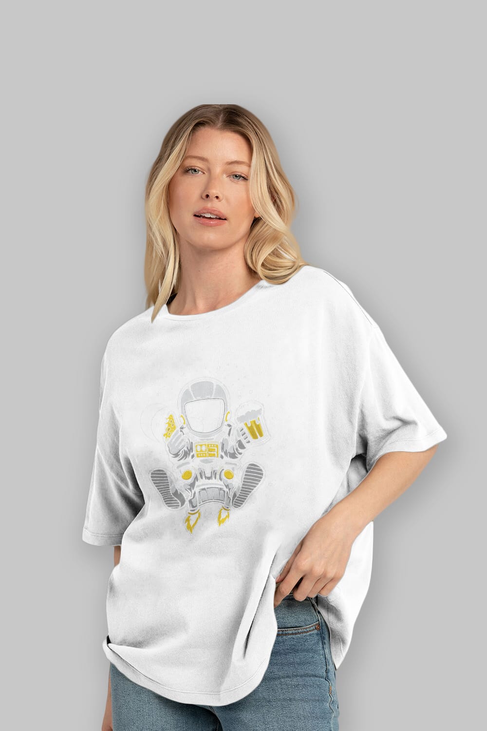 Astronaut Relax (2) Ön Baskılı Oversize t-shirt Erkek Kadın Unisex