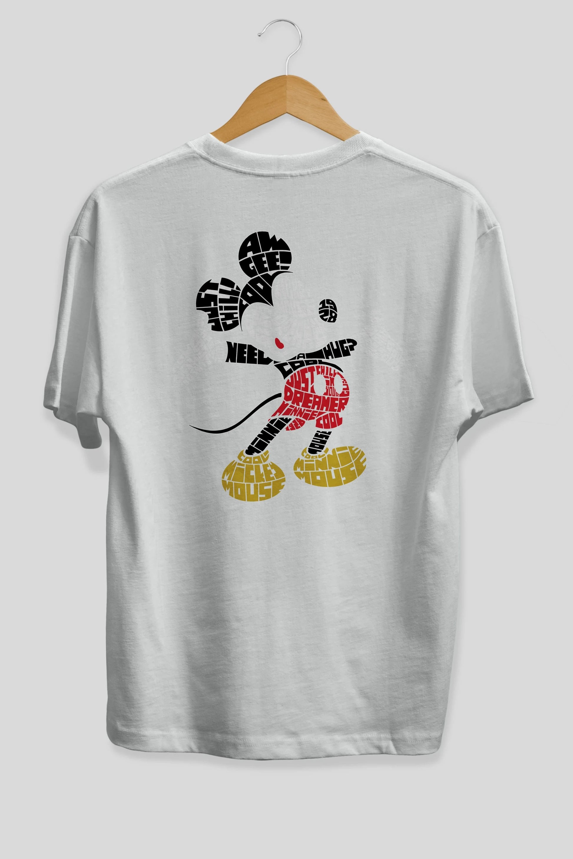 Mickey Arka Baskılı Oversize t-shirt %100 pamuk Erkek Kadın Unisex