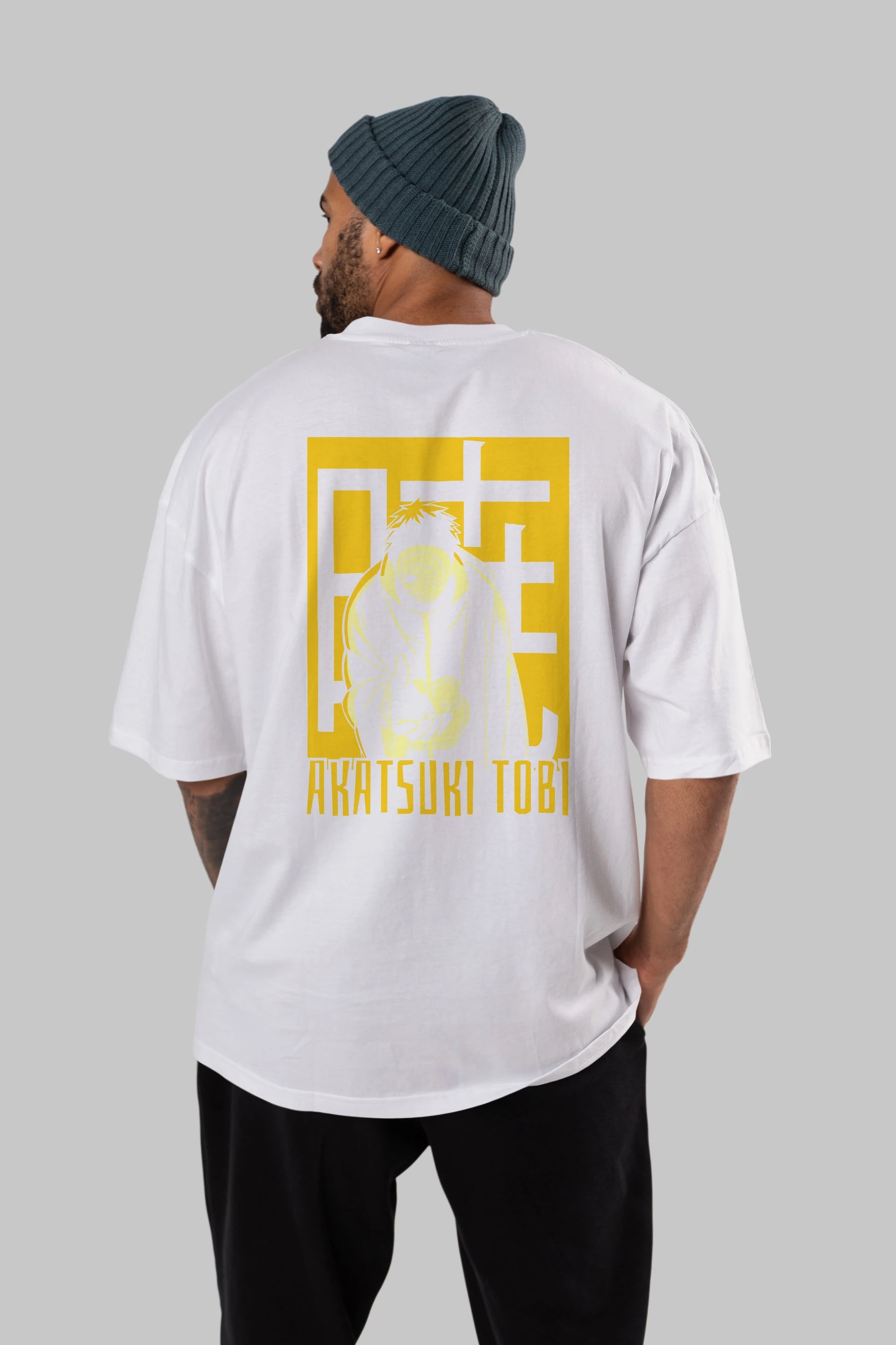 AKATSUKI OBITO NARUTO Anime Arka Baskılı Oversize t-shirt Erkek Kadın Unisex