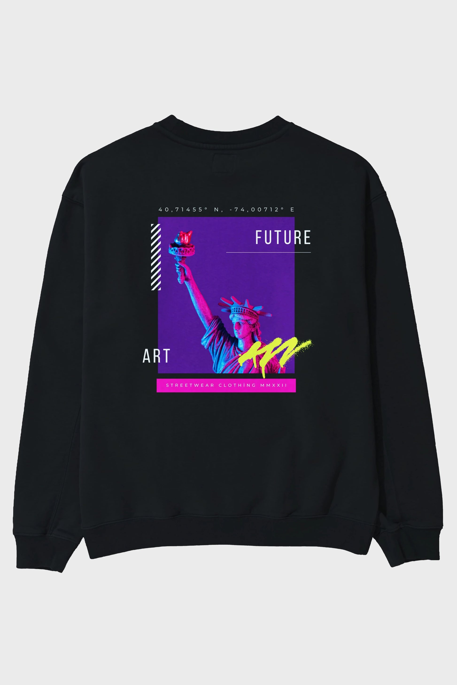 Future Art Arka Baskılı Oversize Sweatshirt Erkek Kadın Unisex