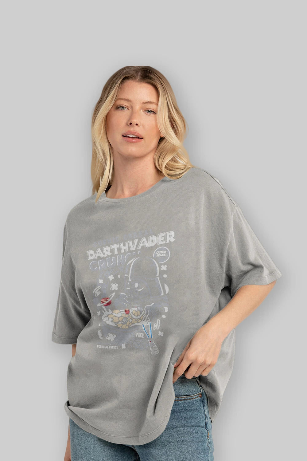 Darth Vader (2) Ön Baskılı Oversize t-shirt Erkek Kadın Unisex %100 Pamuk Bisiklet Yaka tişort