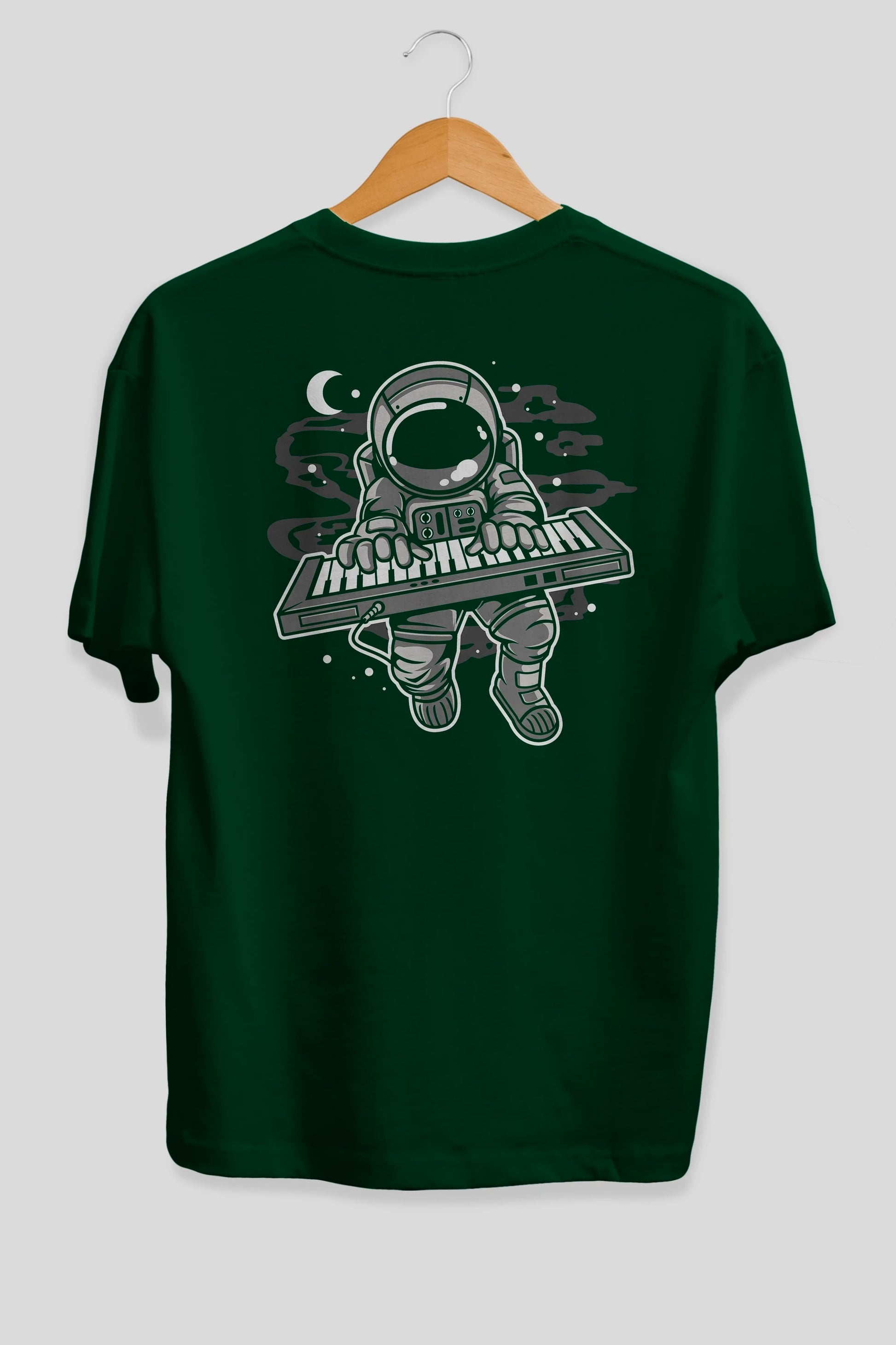 Astronaut Keyboard Arka Baskılı Oversize t-shirt Erkek Kadın Unisex