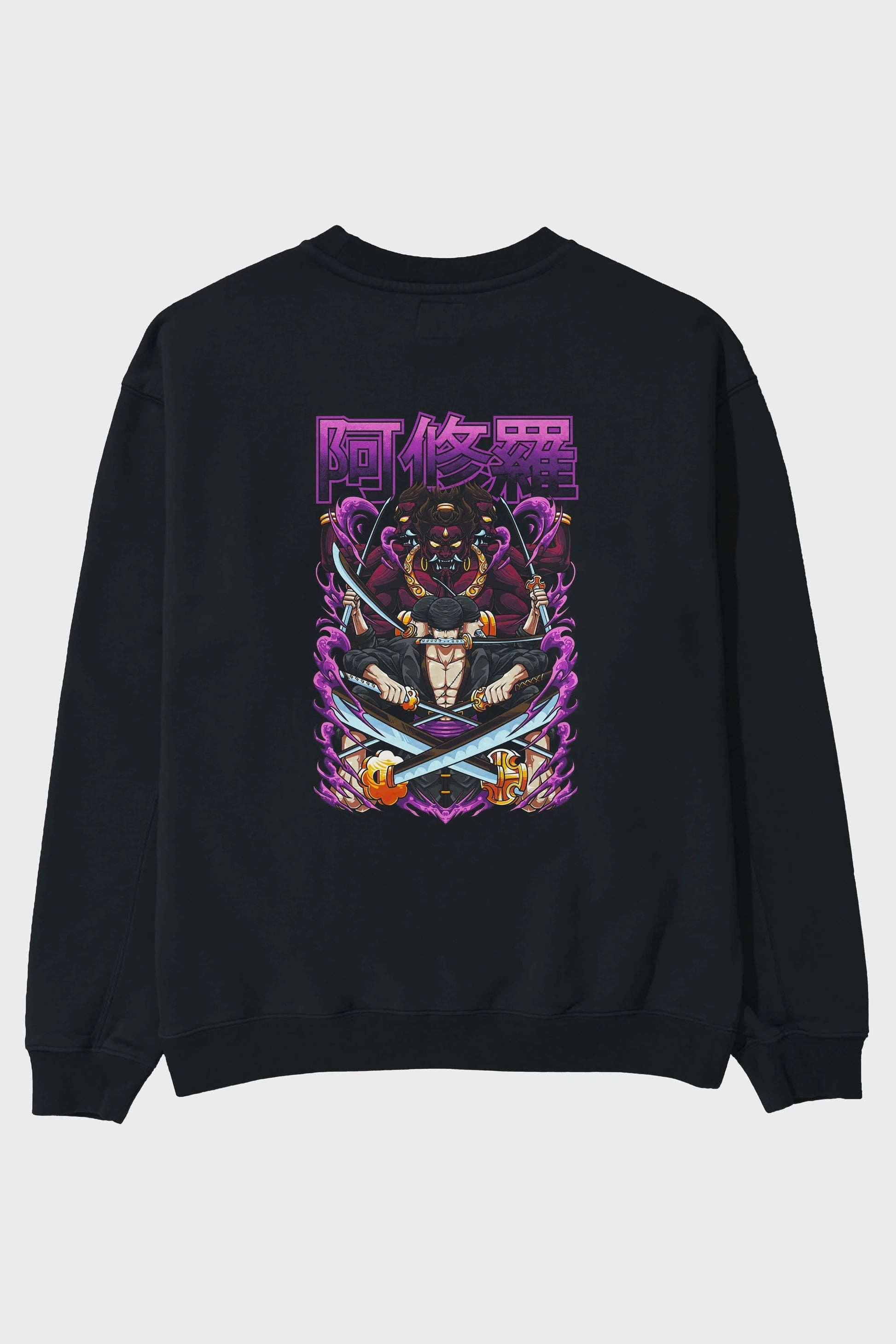 Roronoa Zoro 1 Anime Arka Baskılı Oversize Sweatshirt Erkek Kadın Unisex