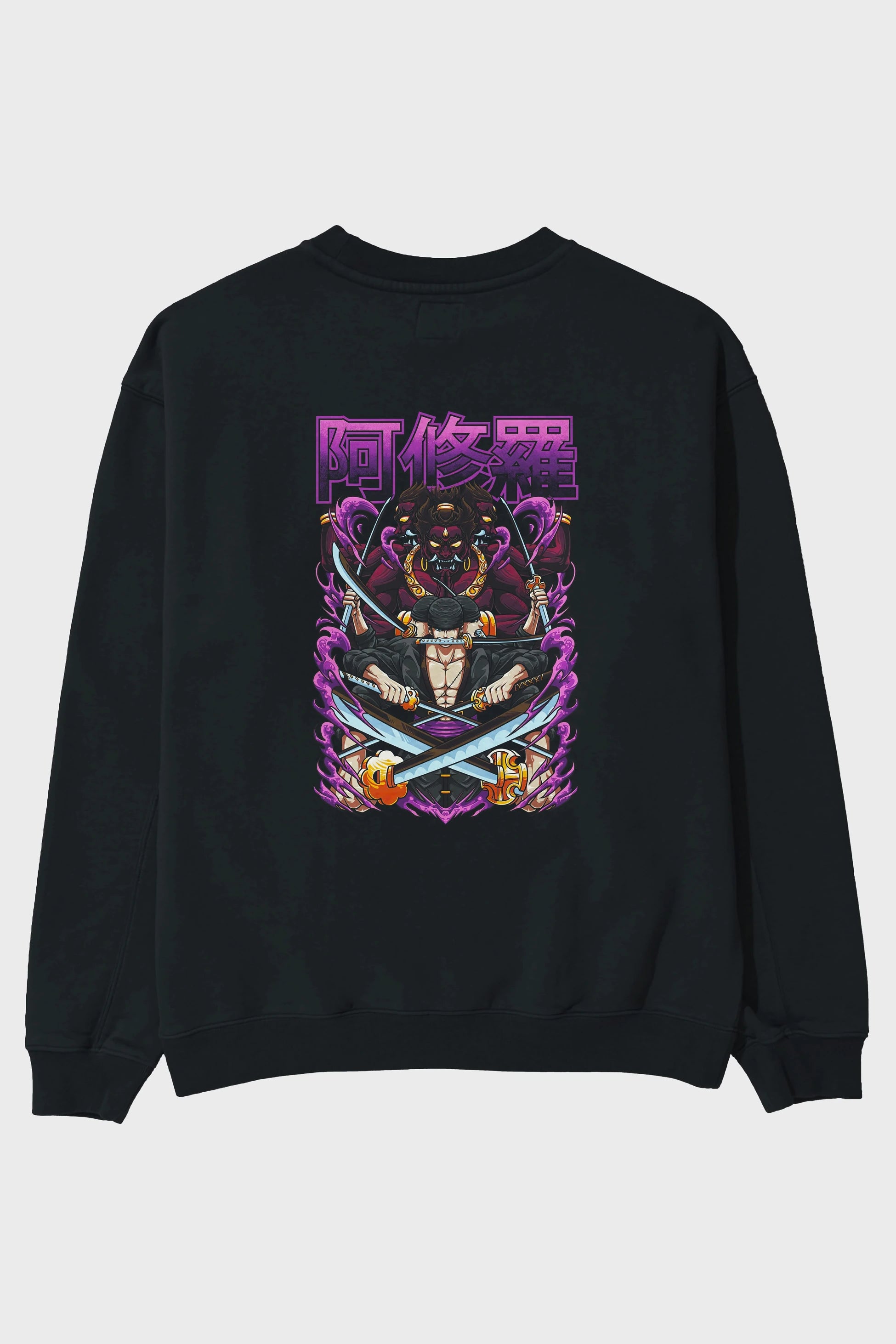 Roronoa Zoro 1 Anime Arka Baskılı Oversize Sweatshirt Erkek Kadın Unisex