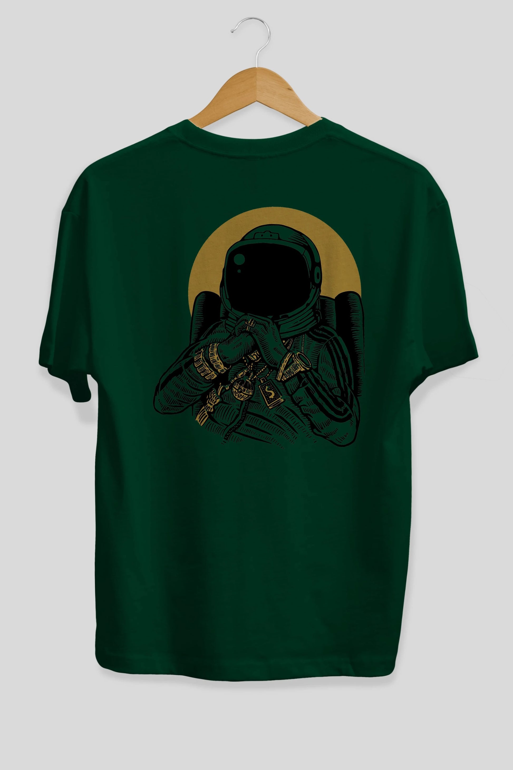 Space Dee Jay Arka Baskılı Oversize t-shirt Erkek Kadın Unisex %100 Pamuk