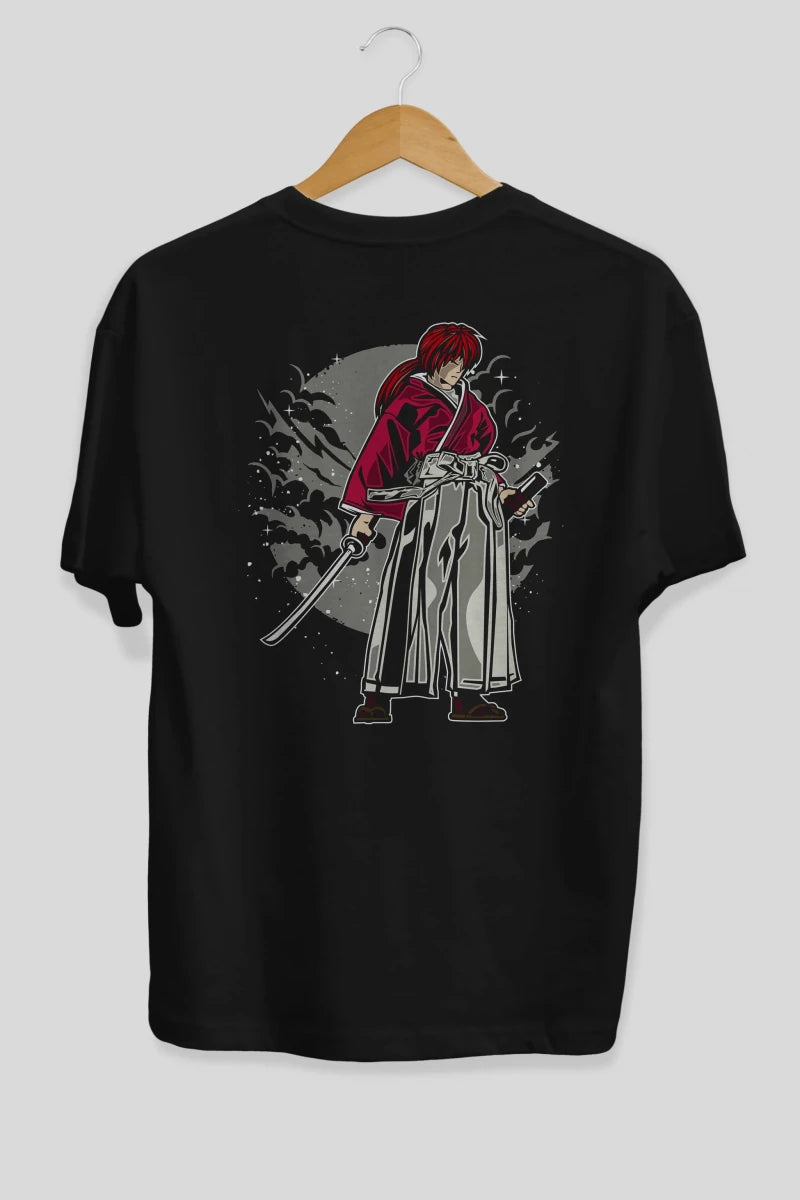 kenshin Arka Baskılı Oversize t-shirt Erkek Kadın Unisex %100 Pamuk - Cilexi