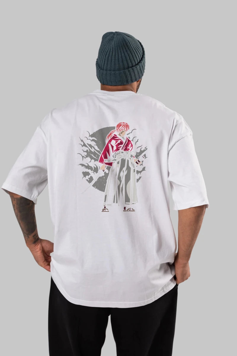 kenshin Arka Baskılı Oversize t-shirt Erkek Kadın Unisex %100 Pamuk - Cilexi
