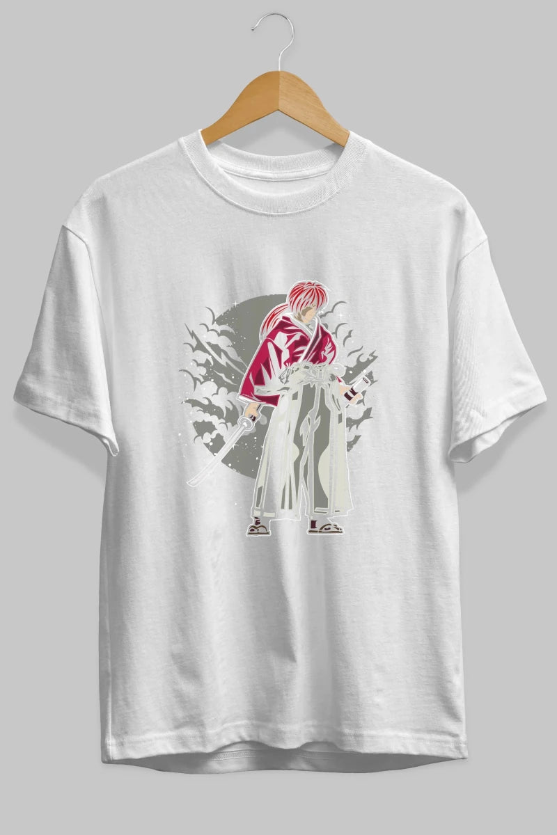kenshin Ön Baskılı Oversize t-shirt Erkek Kadın Unisex %100 Pamuk tişort - Cilexi