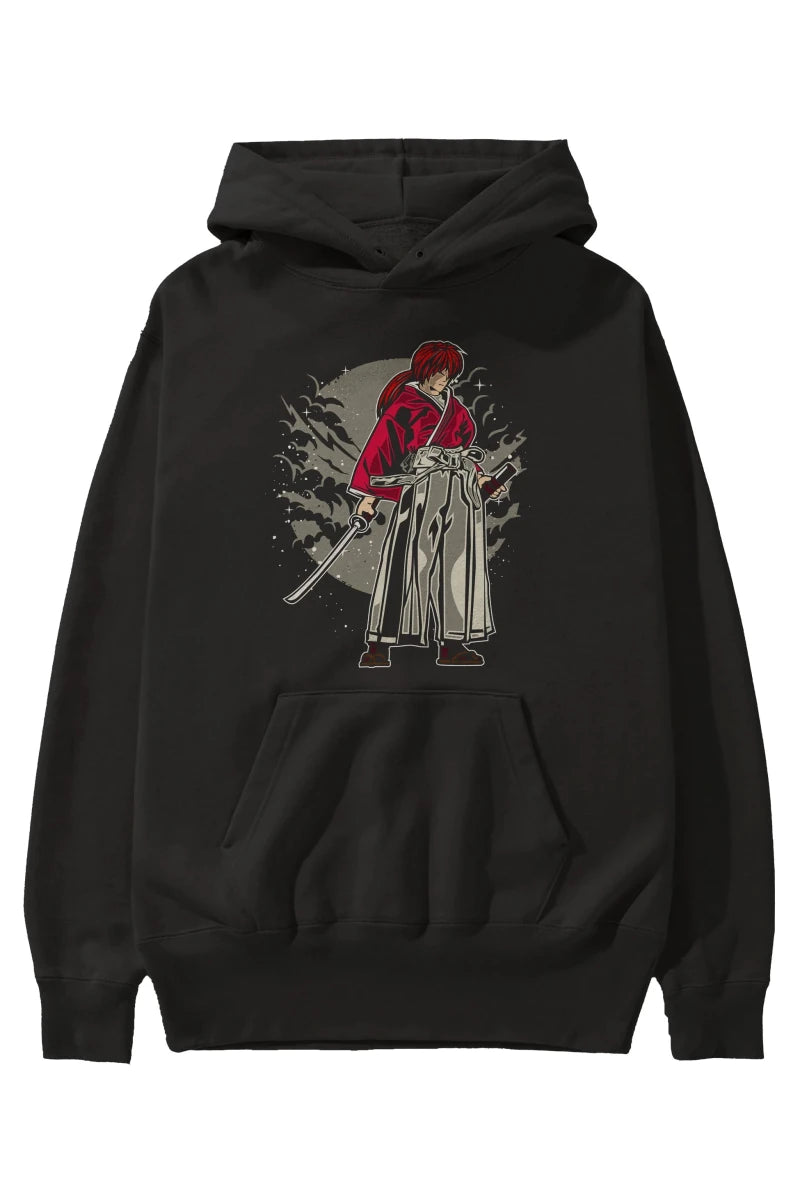 kenshin Ön Baskılı Hoodie Oversize Kapüşonlu Sweatshirt Erkek Kadın Unisex - Cilexi