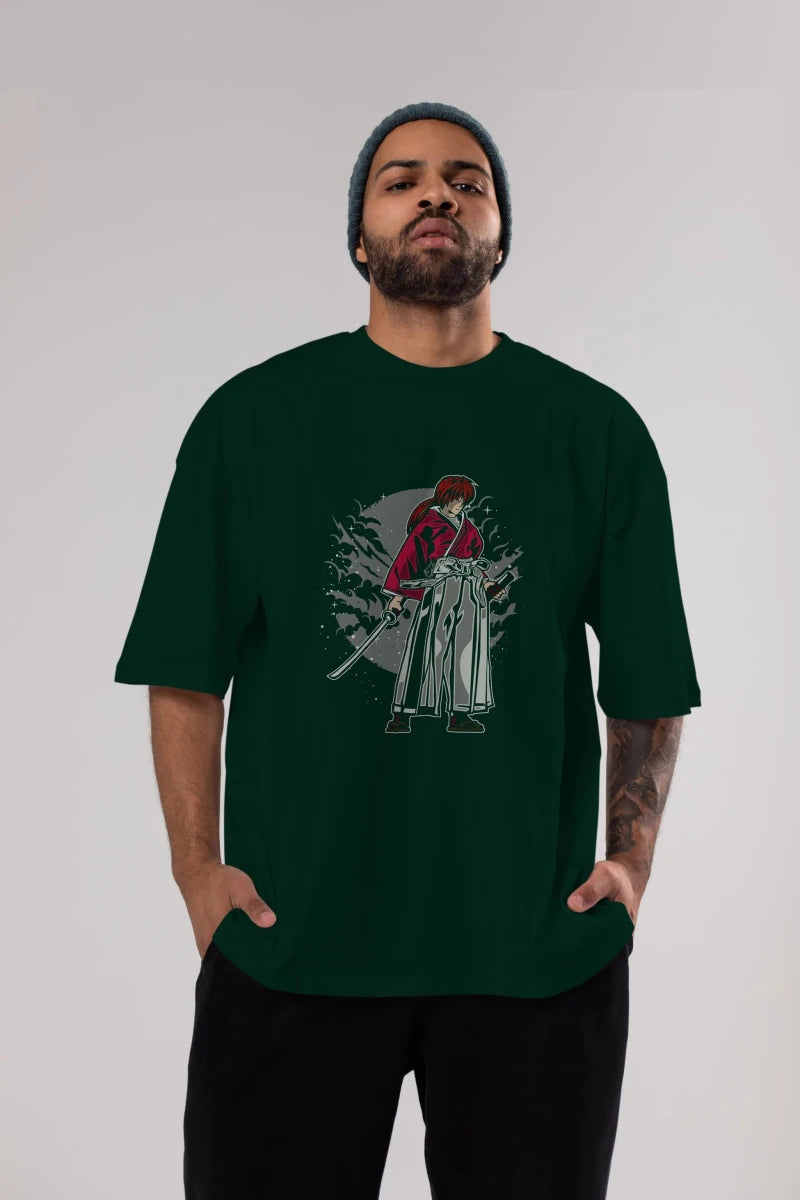 kenshin Ön Baskılı Oversize t-shirt Erkek Kadın Unisex %100 Pamuk tişort - Cilexi