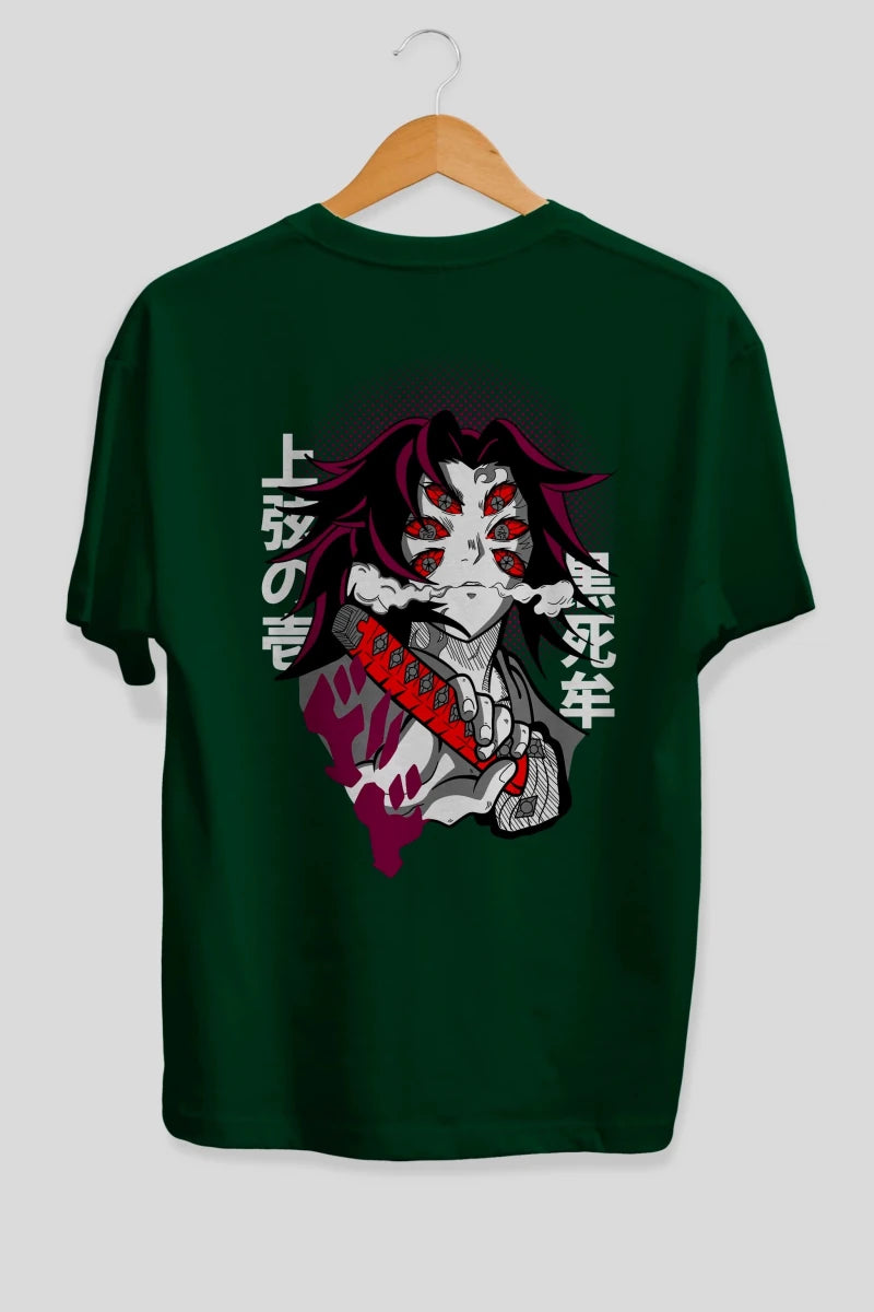 kokushibo DEMON SLAYER Anime Arka Baskılı Oversize t-shirt Erkek Kadın Unisex - Cilexi