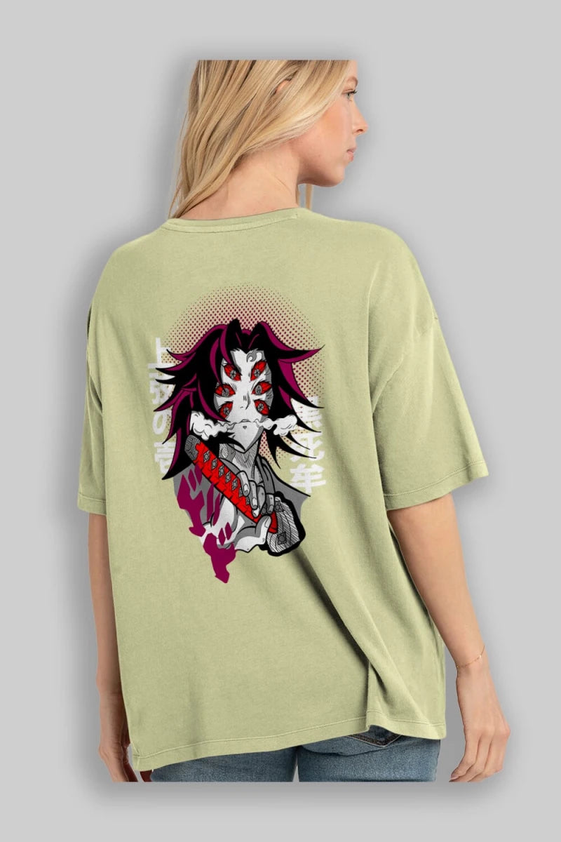 kokushibo DEMON SLAYER Anime Arka Baskılı Oversize t-shirt Erkek Kadın Unisex - Cilexi