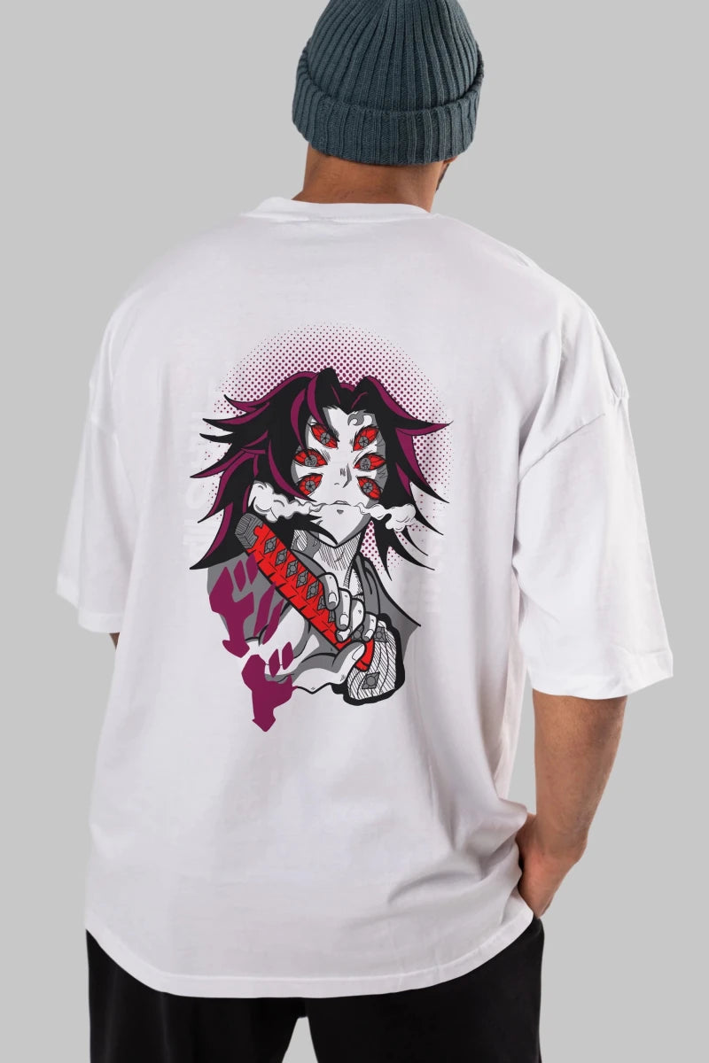 kokushibo DEMON SLAYER Anime Arka Baskılı Oversize t-shirt Erkek Kadın Unisex - Cilexi