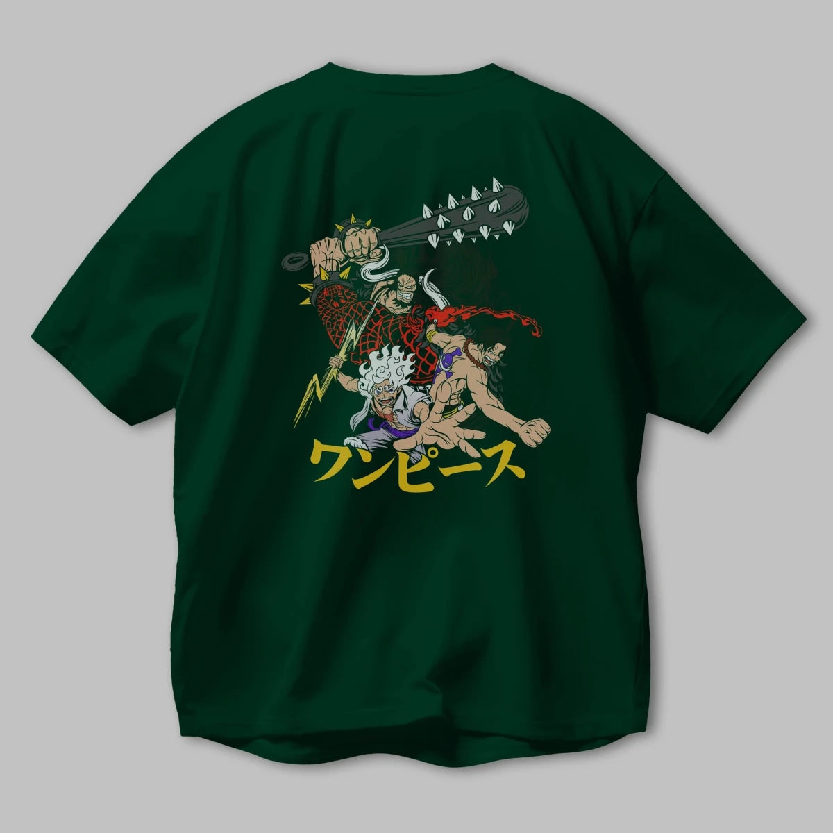 luffyacekaido Anime Arka Baskılı Oversize t-shirt Erkek Kadın Unisex - Cilexi
