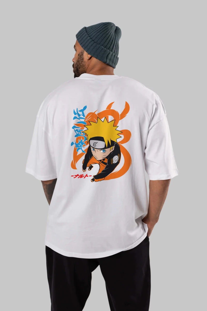 naruto uzumaki 1 Anime Arka Baskılı Oversize t-shirt Erkek Kadın Unisex - Cilexi