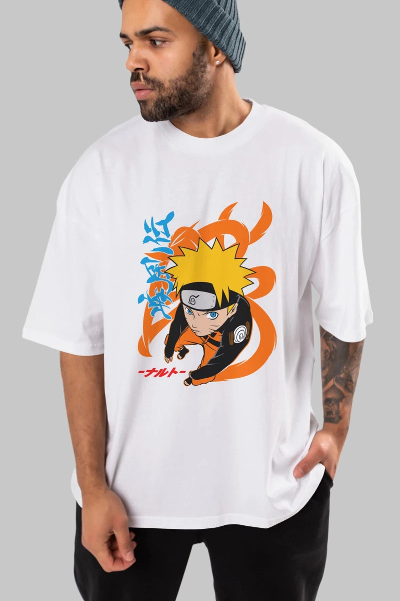 naruto uzumaki 1 Anime Ön Baskılı Oversize t-shirt %100 pamuk Erkek Kadın Unisex - Cilexi