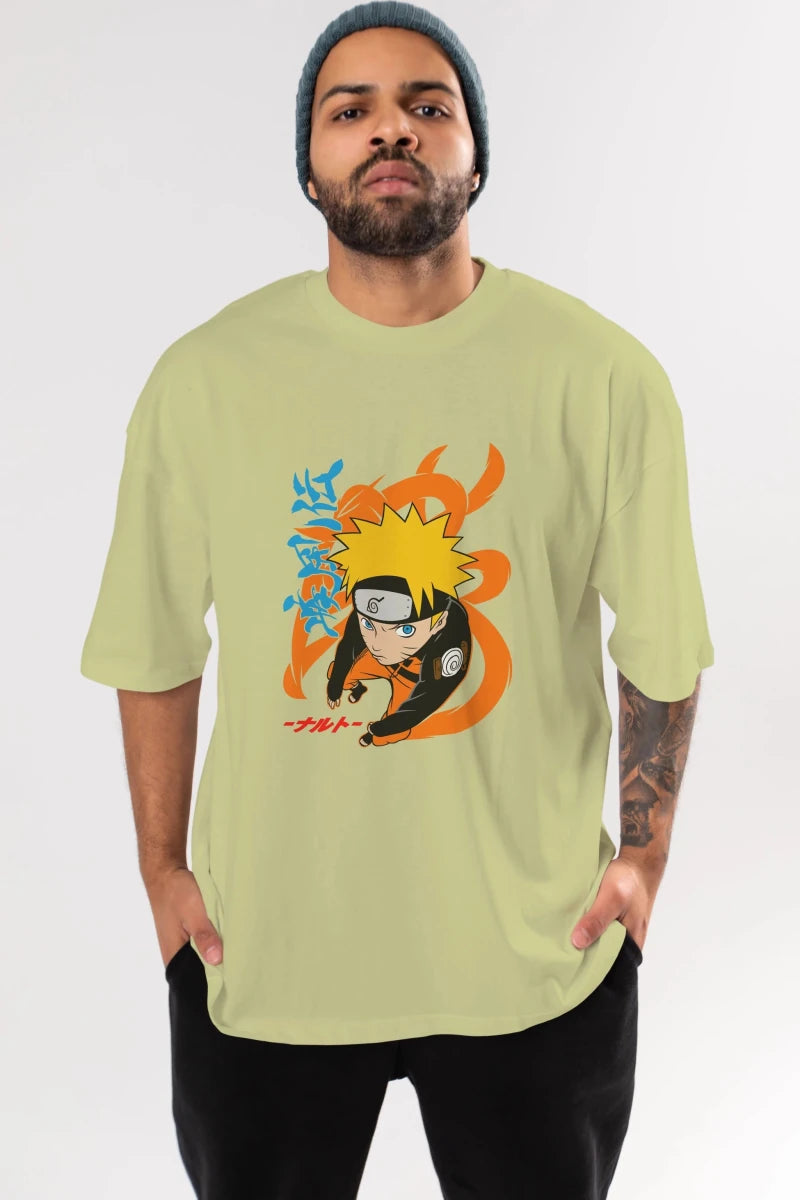 naruto uzumaki 1 Anime Ön Baskılı Oversize t-shirt %100 pamuk Erkek Kadın Unisex - Cilexi