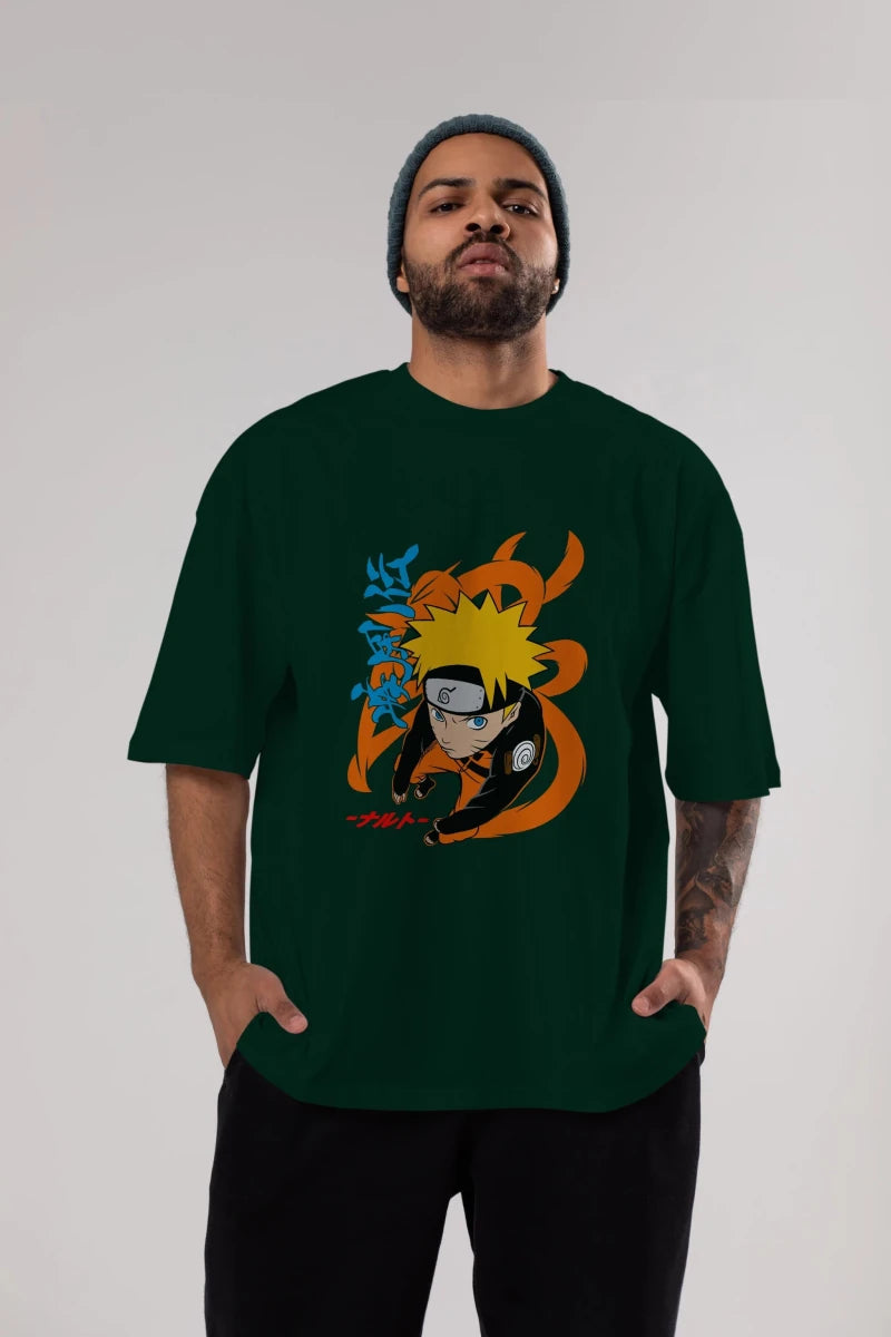 naruto uzumaki 1 Anime Ön Baskılı Oversize t-shirt %100 pamuk Erkek Kadın Unisex - Cilexi