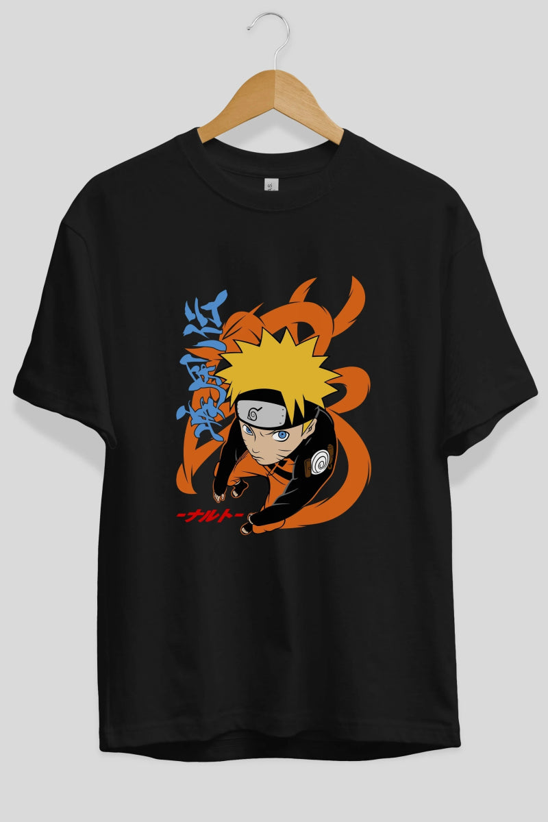 naruto uzumaki 1 Anime Ön Baskılı Oversize t-shirt %100 pamuk Erkek Kadın Unisex - Cilexi