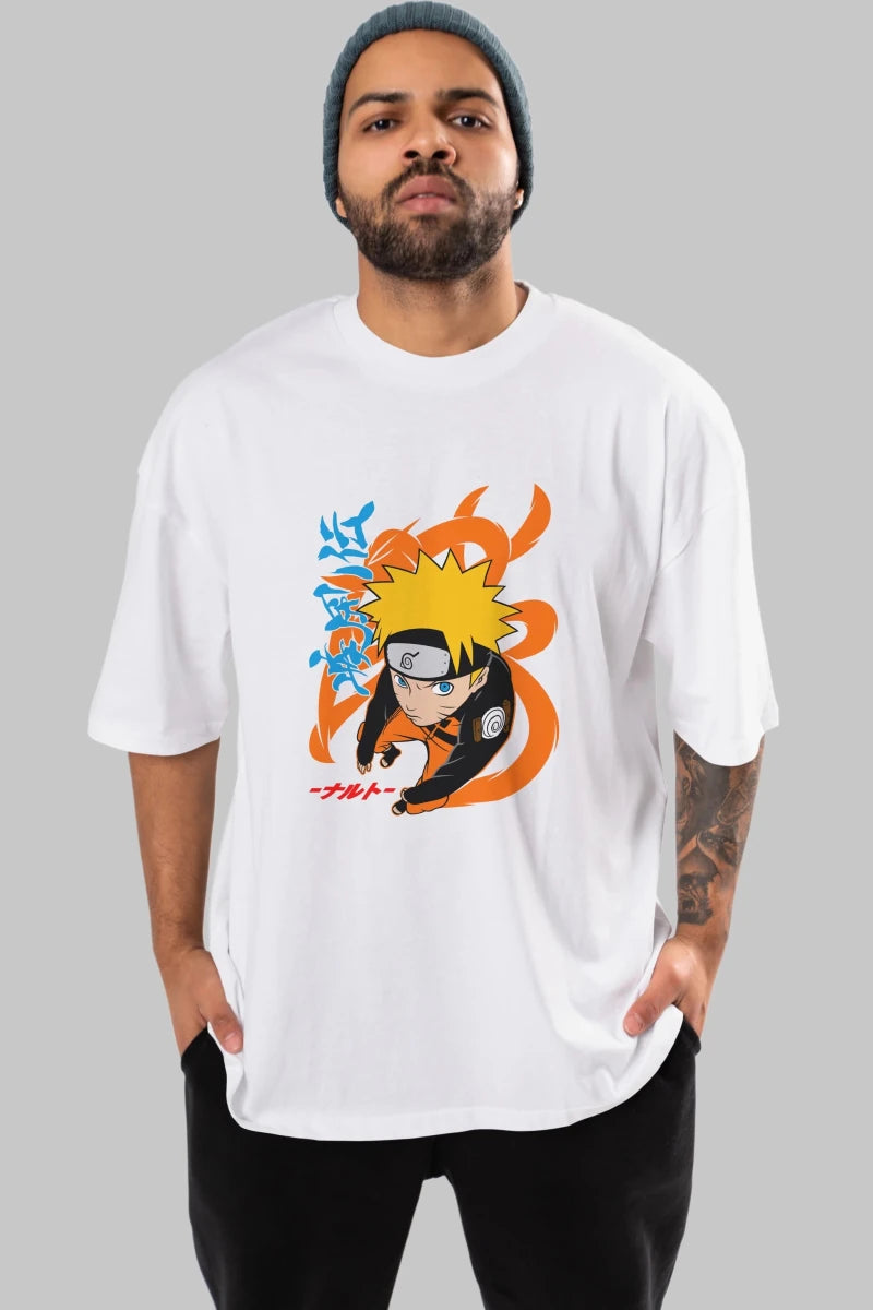 naruto uzumaki 1 Anime Ön Baskılı Oversize t-shirt %100 pamuk Erkek Kadın Unisex - Cilexi