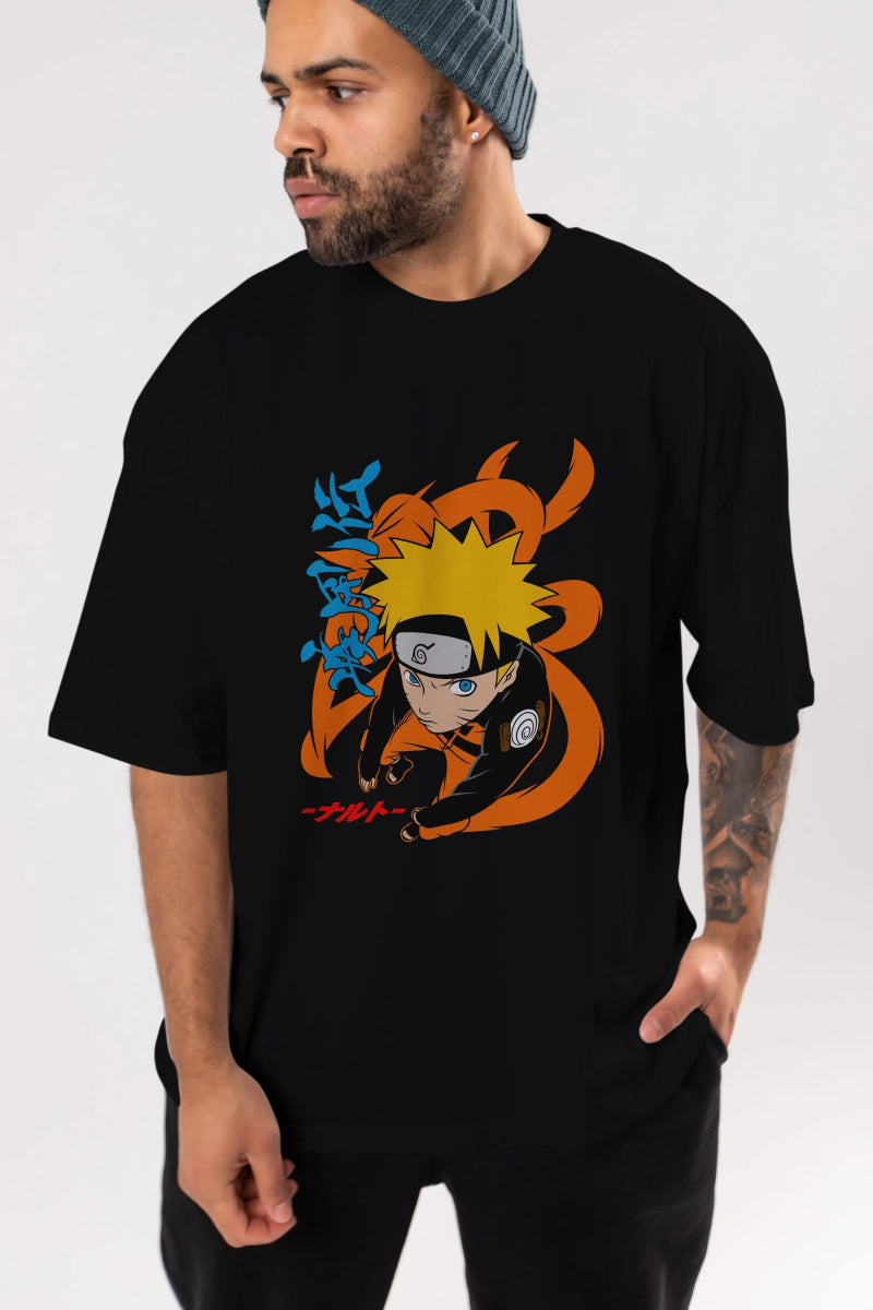 naruto uzumaki 1 Anime Ön Baskılı Oversize t-shirt %100 pamuk Erkek Kadın Unisex - Cilexi