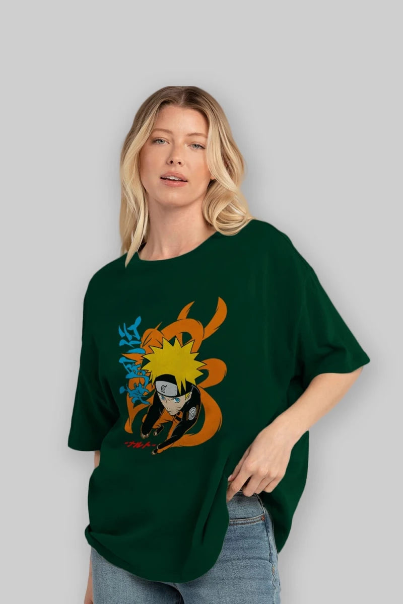 naruto uzumaki 1 Anime Ön Baskılı Oversize t-shirt %100 pamuk Erkek Kadın Unisex - Cilexi