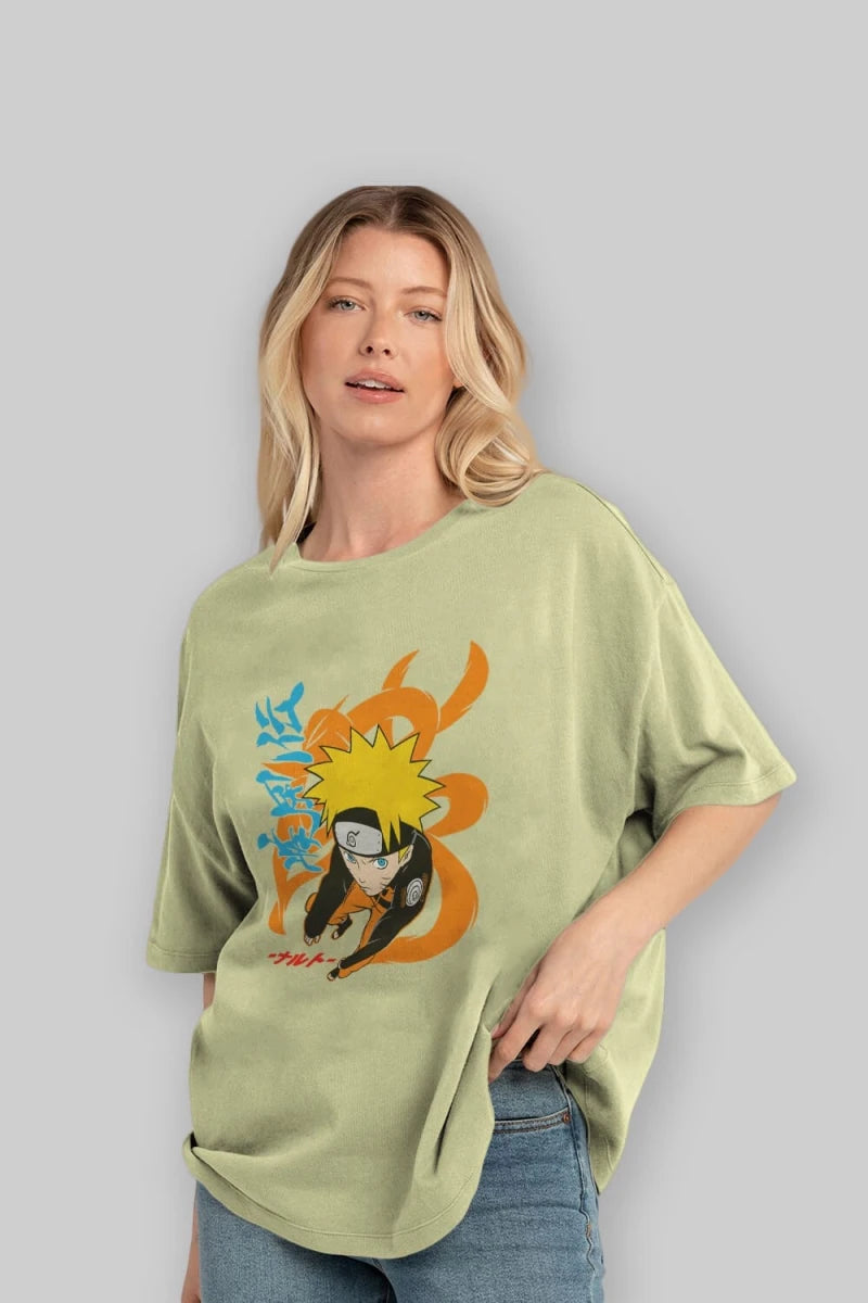 naruto uzumaki 1 Anime Ön Baskılı Oversize t-shirt %100 pamuk Erkek Kadın Unisex - Cilexi
