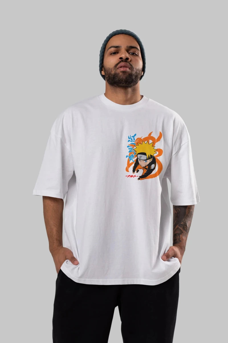 naruto uzumaki 1 Ön Sol Baskılı Oversize t-shirt Erkek Kadın Unisex %100 Pamuk Bisiklet Yaka tişort - Cilexi