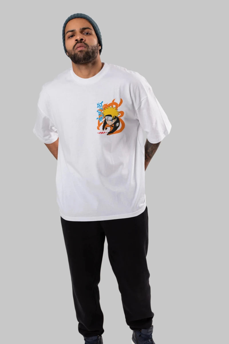 naruto uzumaki 1 Ön Sol Baskılı Oversize t-shirt Erkek Kadın Unisex %100 Pamuk Bisiklet Yaka tişort - Cilexi
