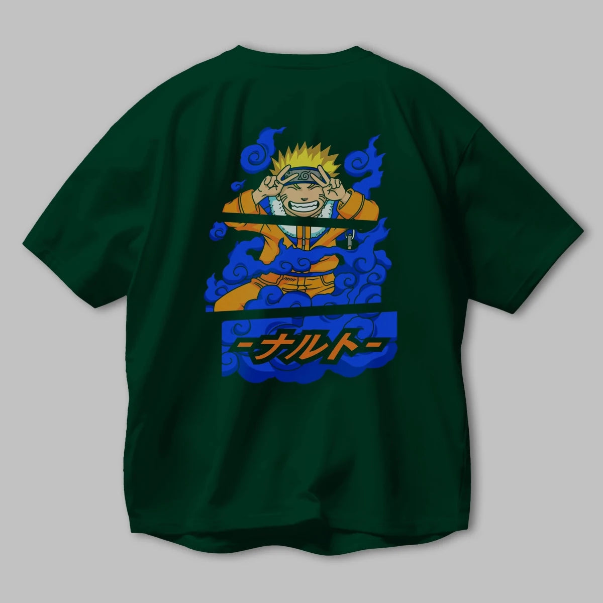 naruto uzumaki Anime Arka Baskılı Oversize t-shirt Erkek Kadın Unisex - Cilexi