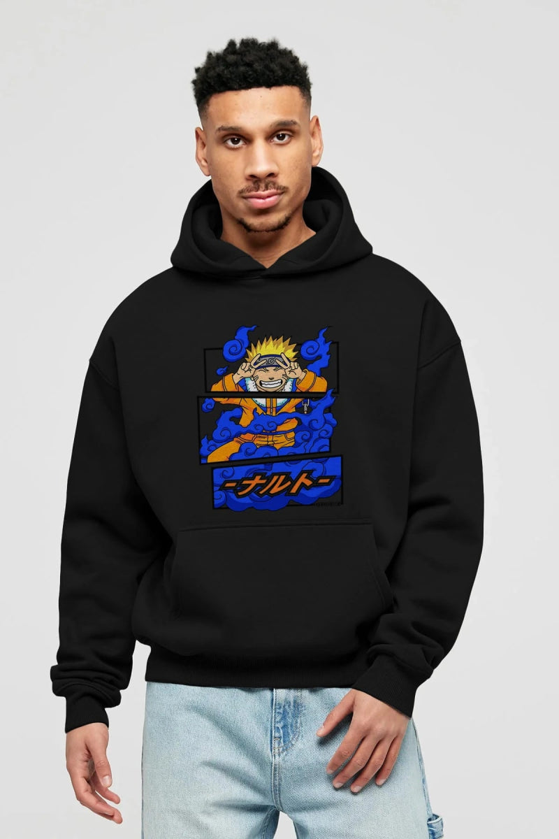 naruto uzumaki Anime Ön Baskılı Hoodie Oversize Kapüşonlu Sweatshirt Erkek Kadın Unisex - Cilexi