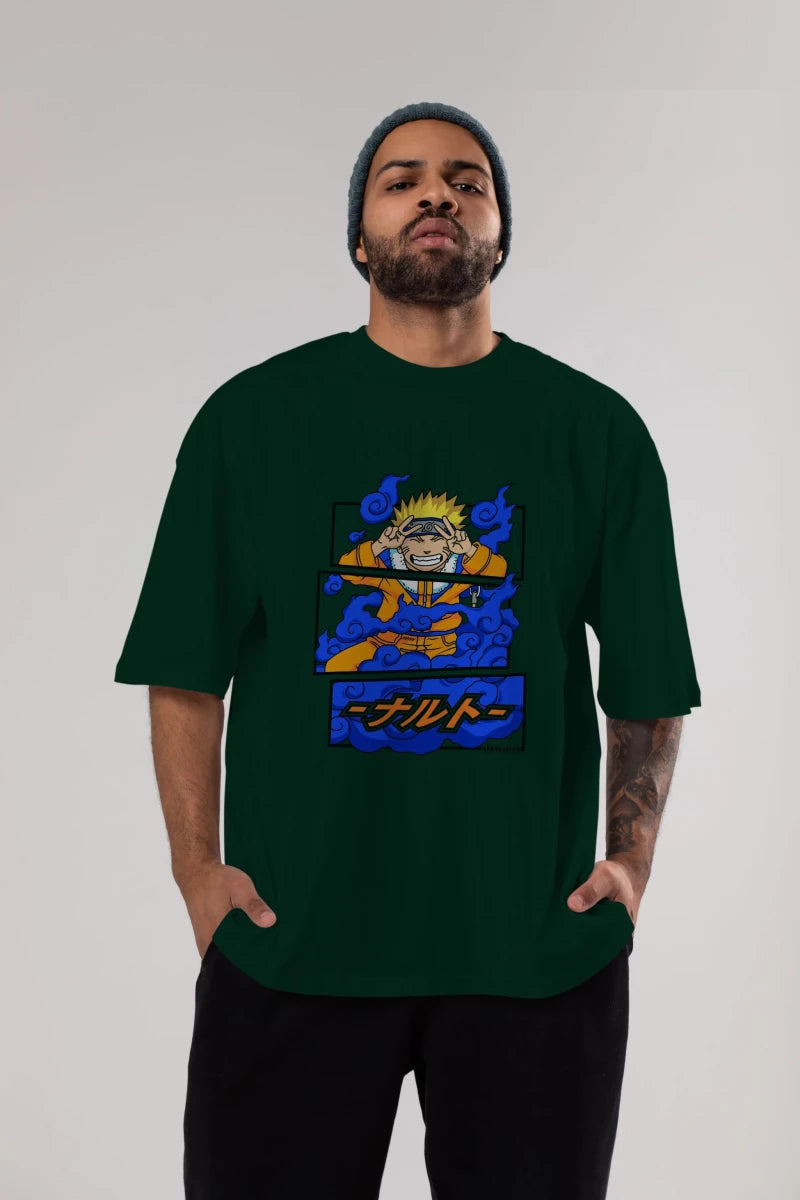 naruto uzumaki Anime Ön Baskılı Oversize t-shirt %100 pamuk Erkek Kadın Unisex - Cilexi