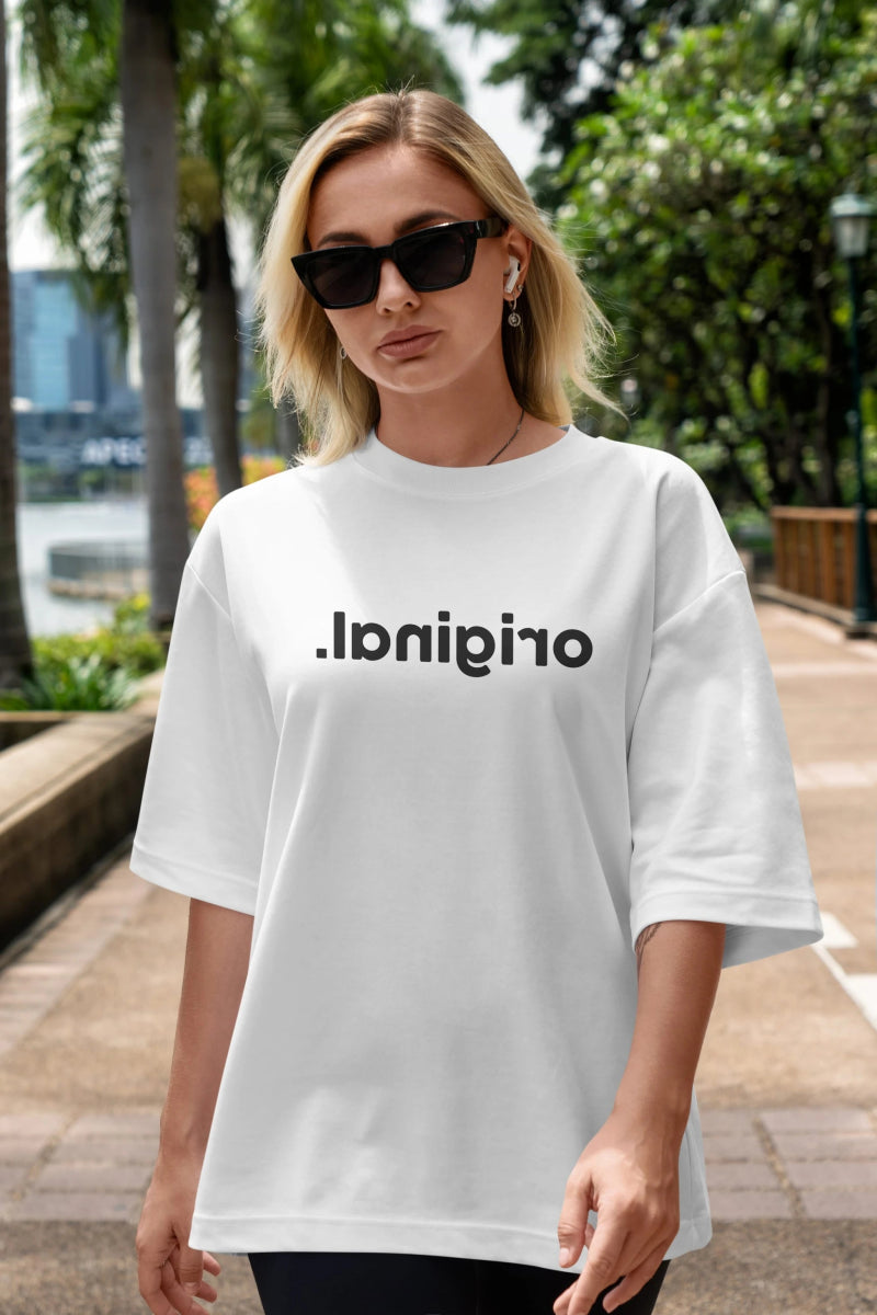 original ters Ön Baskılı Oversize t-shirt %100 pamuk Erkek Kadın Unisex - Cilexi