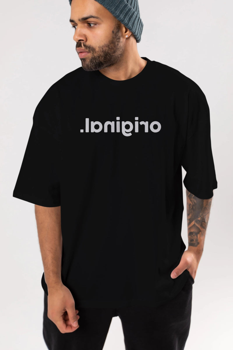 original ters Ön Baskılı Oversize t-shirt %100 pamuk Erkek Kadın Unisex - Cilexi