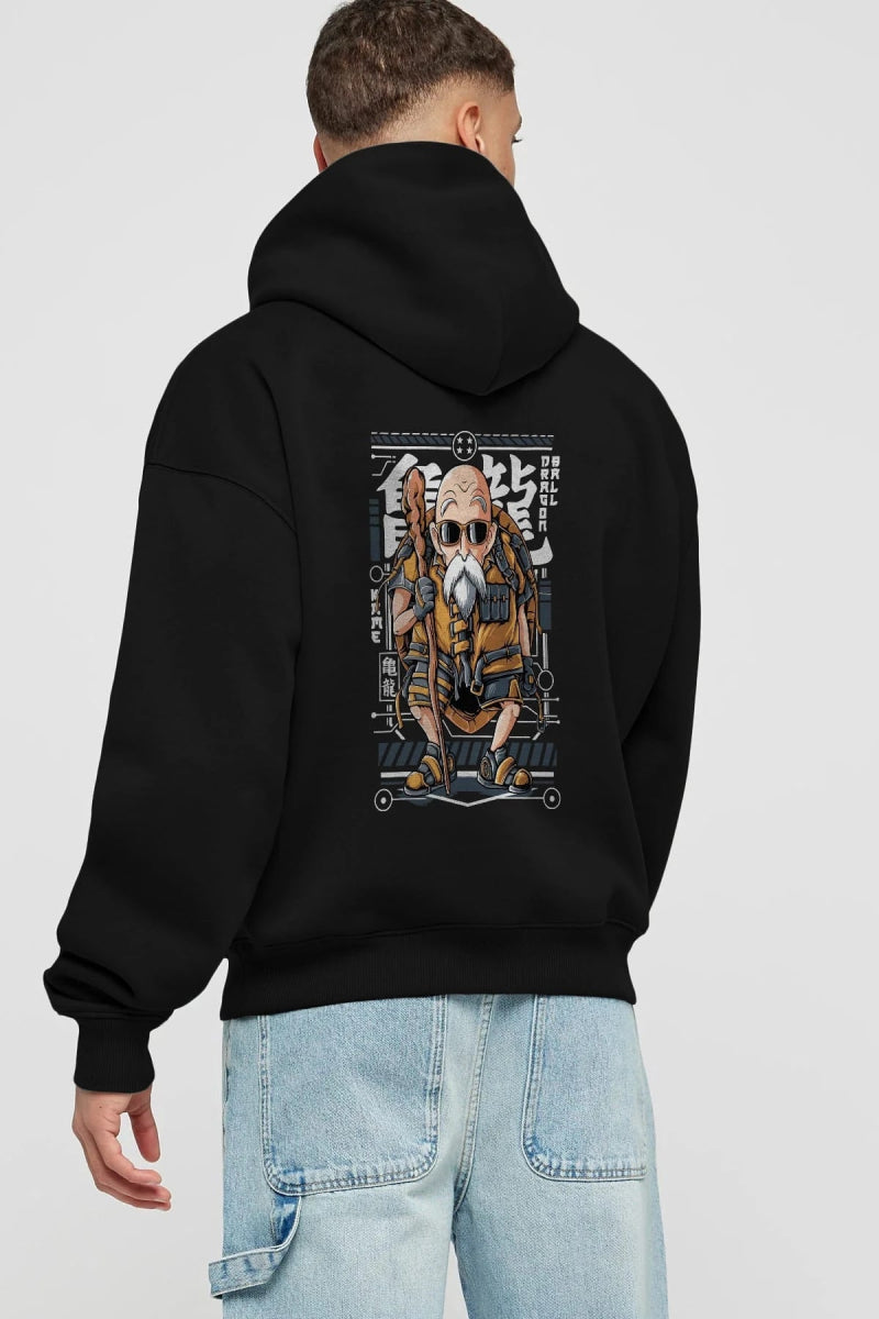 roshi new Anime Arka Baskılı Hoodie Oversize Kapüşonlu Sweatshirt Erkek Kadın Unisex - Cilexi