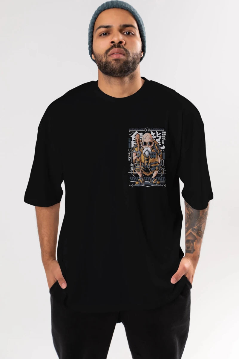 roshi new Ön Sol Baskılı Oversize t-shirt Erkek Kadın Unisex %100 Pamuk Bisiklet Yaka tişort - Cilexi