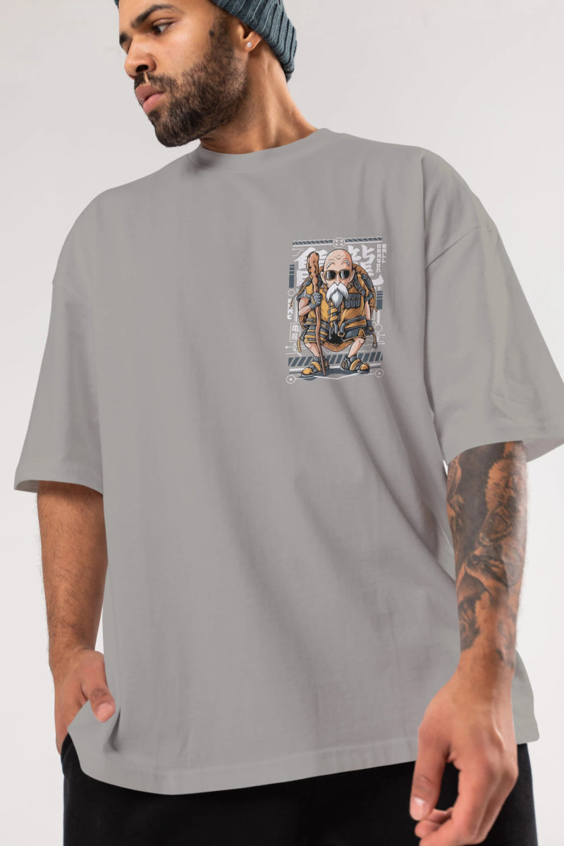 roshi new Ön Sol Baskılı Oversize t-shirt Erkek Kadın Unisex %100 Pamuk Bisiklet Yaka tişort - Cilexi