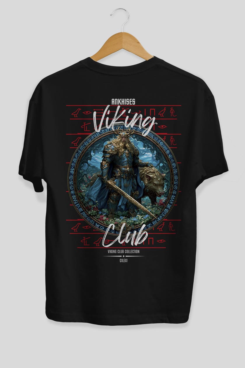 Freyr Baskılı Oversize t-shirt Erkek Kadın %100 Pamuk Bisiklet Yaka tişort
