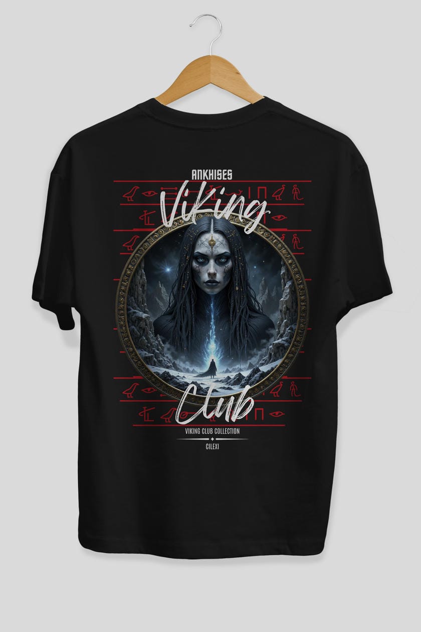 Viking Mitolojisi Serisi 11 Arka Baskılı Oversize t-shirt Erkek Kadın %100 Pamuk Bisiklet Yaka tişort
