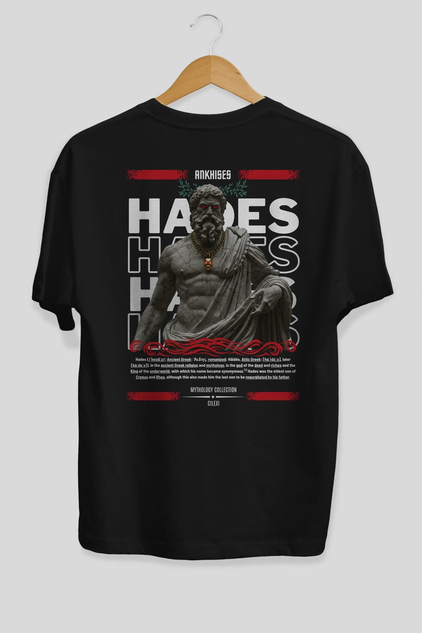 Hades 3 Arka Baskılı Oversize t-shirt Erkek Kadın %100 Pamuk Bisiklet Yaka tişort
