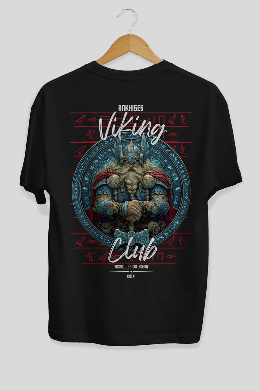 Thor Arka Baskılı Oversize t-shirt Erkek Kadın %100 Pamuk Bisiklet Yaka tişort