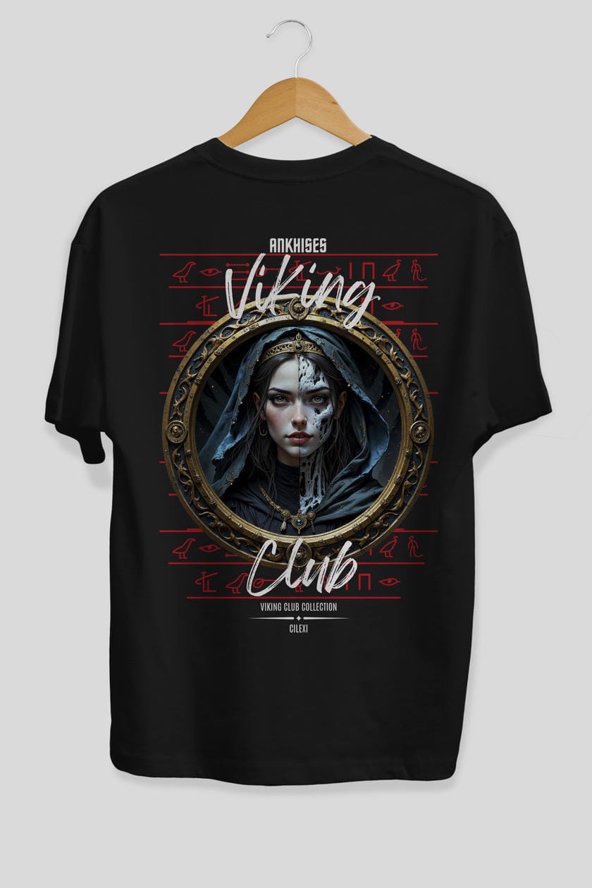 Viking Mitolojisi Serisi 10 Arka Baskılı Oversize t-shirt Erkek Kadın %100 Pamuk Bisiklet Yaka tişort