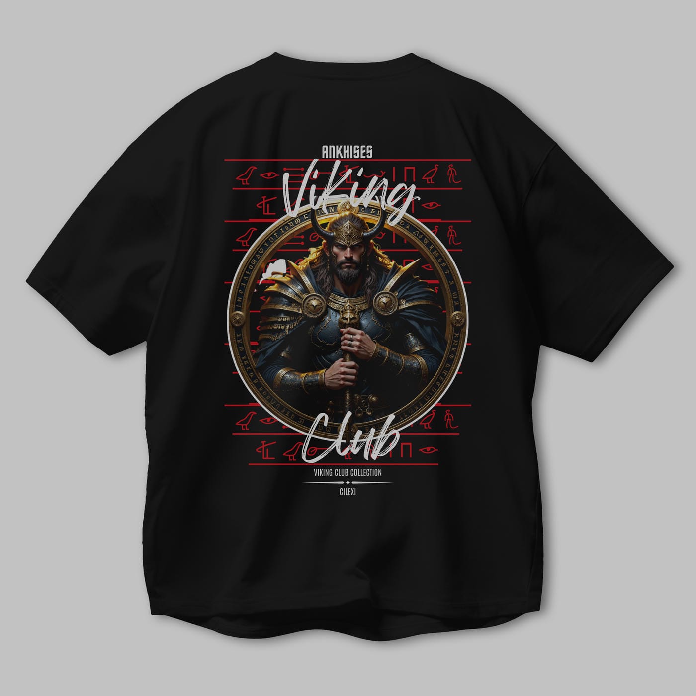 Viking Mitolojisi Serisi 8 Arka Baskılı Oversize t-shirt Erkek Kadın %100 Pamuk Bisiklet Yaka tişort
