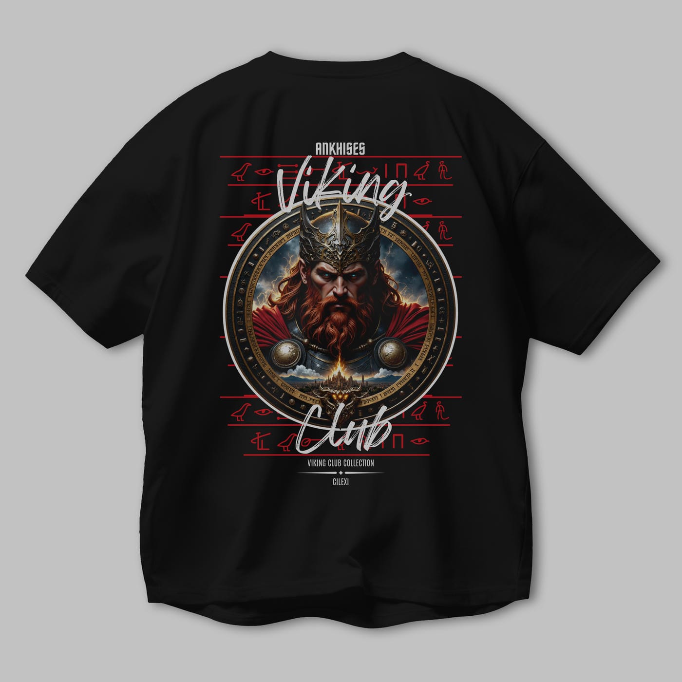 Thor 2 Arka Baskılı Oversize t-shirt Erkek Kadın %100 Pamuk Bisiklet Yaka tişort