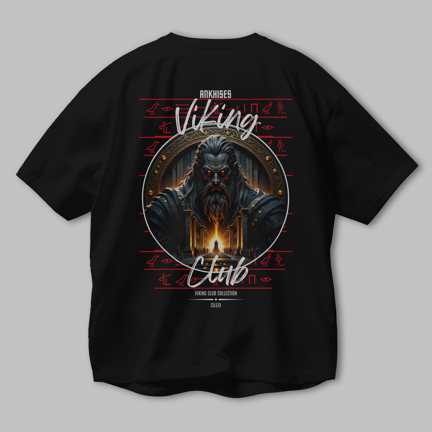 Odin 3 Arka Baskılı Oversize t-shirt Erkek Kadın %100 Pamuk Bisiklet Yaka tişort