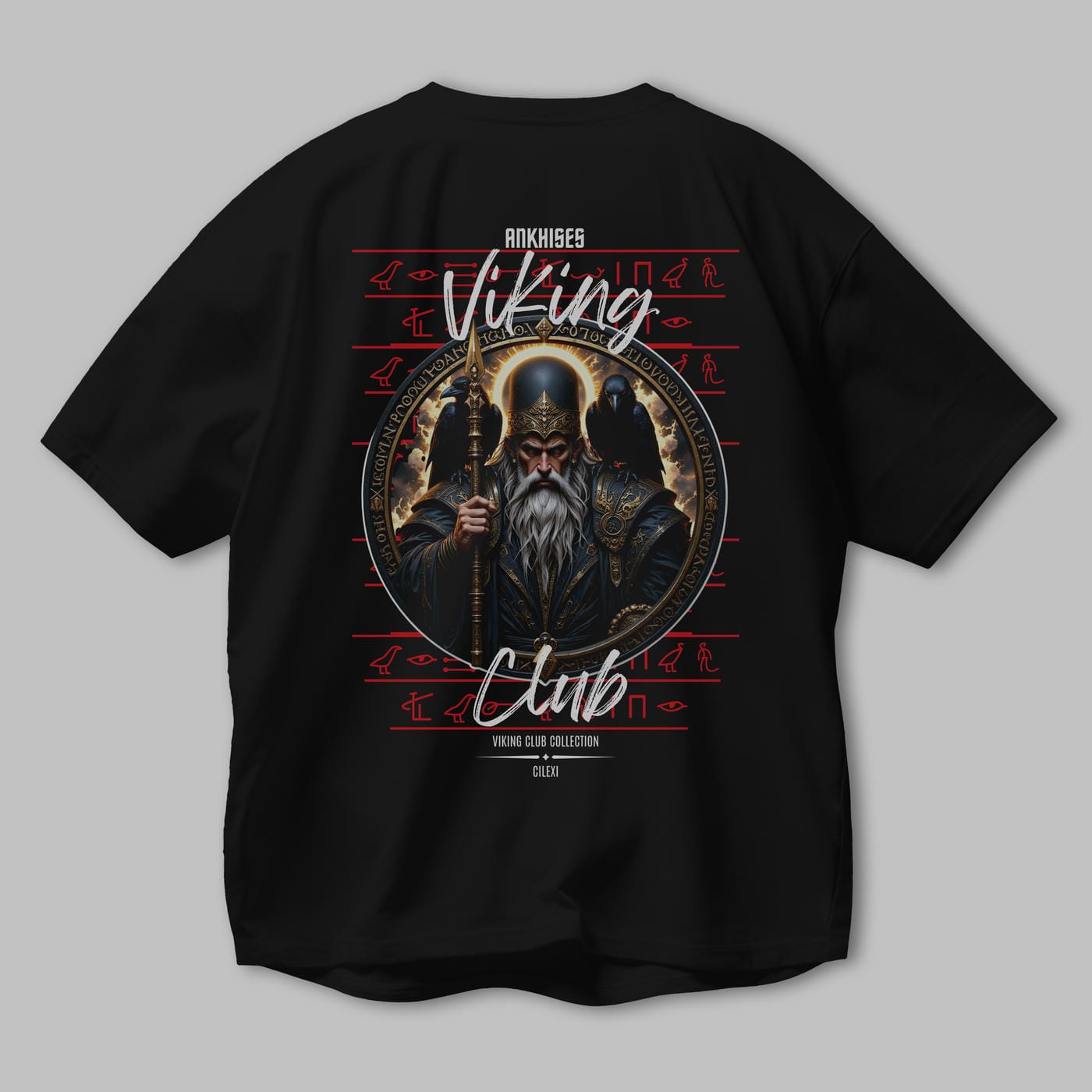 Odin 1 Arka Baskılı Oversize t-shirt Erkek Kadın %100 Pamuk Bisiklet Yaka tişort