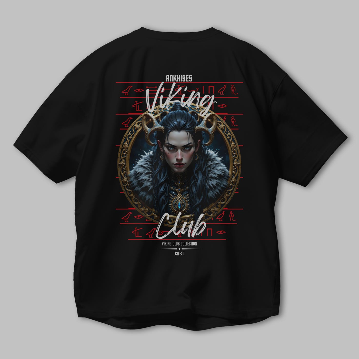 Viking Mitolojisi Serisi 18 Arka Baskılı Oversize t-shirt Erkek Kadın %100 Pamuk Bisiklet Yaka tişort