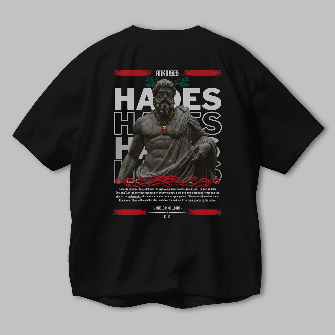 Hades 3 Arka Baskılı Oversize t-shirt Erkek Kadın %100 Pamuk Bisiklet Yaka tişort