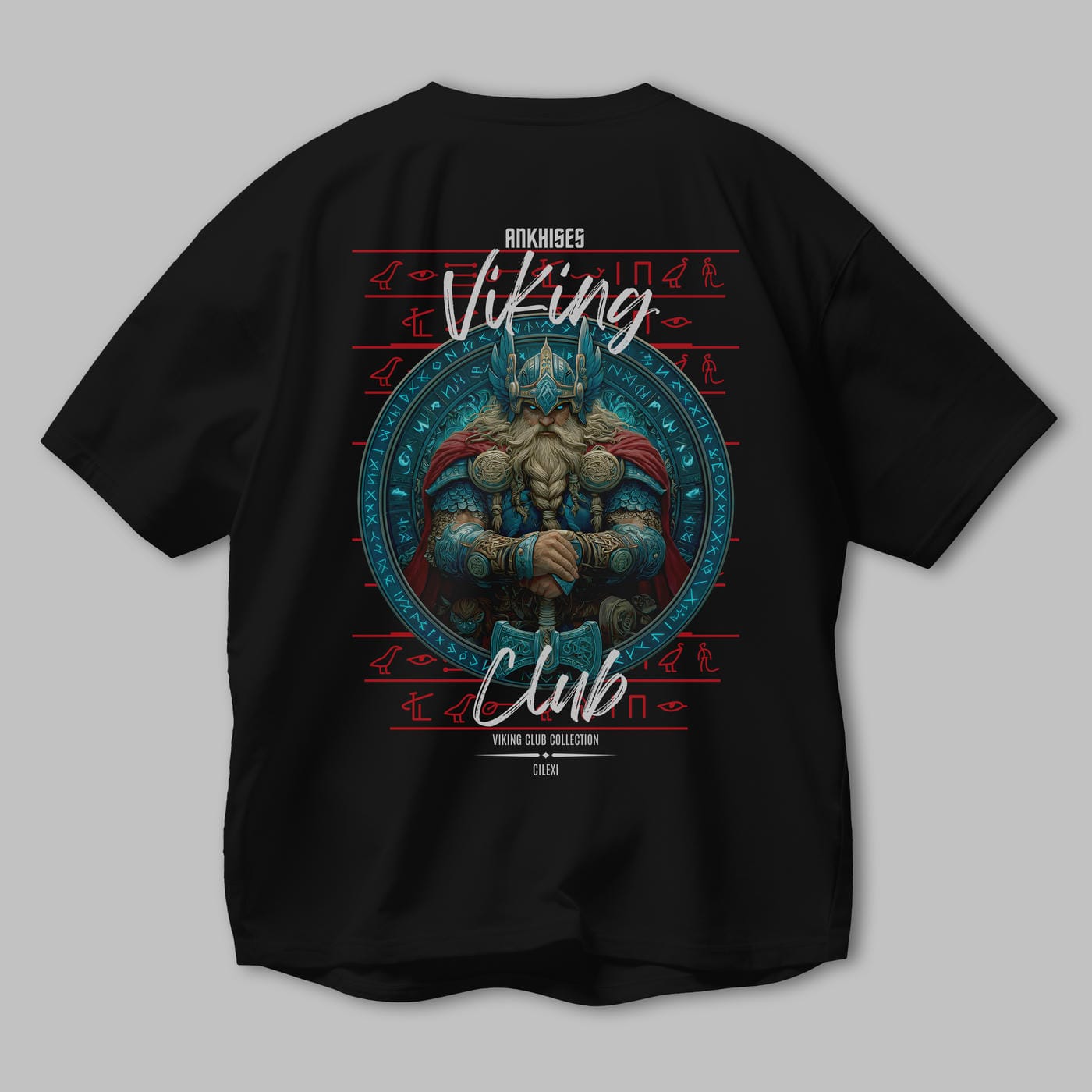 Thor Arka Baskılı Oversize t-shirt Erkek Kadın %100 Pamuk Bisiklet Yaka tişort